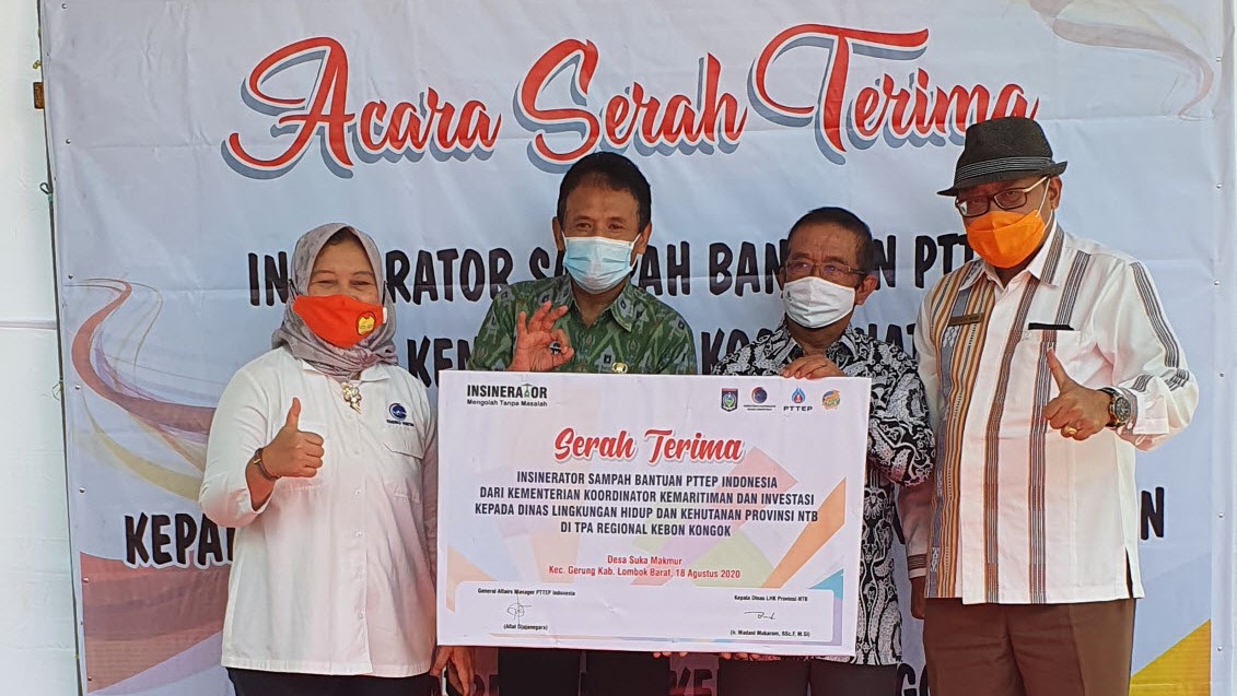 csr kesehatan Coordinating Ministry for Maritime and Investment Affairs and PTTEP donates 2 incinerators unit to the provincial government of West Nusa Tenggara